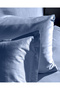 Thalie Family Size 100% Cotton Striped - 300Tc Satin Bed Sheet Pieces Duvet Cover Set - Blue - 7