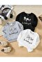 Girl's little ribbon Printed 3-piece crew neck sweatshirt set