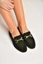 Y291262402 Black Suede Buckle Detail Women Ballet Flats - 3