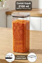 Pure Square Storage Container - Transparent Mica Airtight Food and Grain Container with Sealed Lid 2100ml