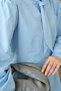Women's Scarf Collar Detail Short Shirt Blue - 6