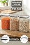 3-Piece Pure Square Storage Container - Transparent Mica Airtight Food, Flour, and Legume Container with Sealed Lid 1400ml
