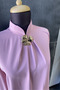 Stylish Blouse Shirt with Gold Brooch Detail - 6
