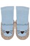 Baby Boy Blue Brown Patterned Sandal Socks