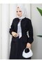 Zippered Tie-Down Detailed Shirt & Skirt with Scarf Hijab Set Rc9032 - 7