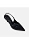 Women's Black Pointed Toe Stiletto Heel U Shoes - 7