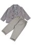 Baby Boy Gray Plaid Shirts and Striped Jackets 3-Piece Luxury Set - 3