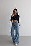 Women's High Waist Jeans Side Pocket Denim Palazzo Pants - 5
