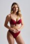 Women's Samira Supported Three-Piece Skirted Bikini Set Burgundy - 4