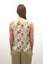 Sleeveless V-Neck Blouse - Khaki - 8