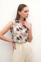 Sleeveless V-Neck Blouse - Gray - 3