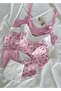 3-Piece Colorful Wired Patterned Cotton Piece Bra Set (Pink-White-Floral)