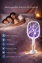Electric Fly Swatter 3500V USB Rechargeable Mosquito Bat with LED Light & Charging Base - 2