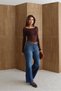 Women's High Waist Jeans Belt Li Ankle-Length Jeans Palazzo Pants - 8