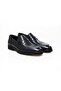 Dark Blue Color Laceless Genuine Leather Men's Shoes