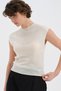 Women's Knitwear High Neck Sleeveless Design Blouse - 2