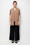 Women's Skirt with Diamond Pattern Knitwear Vest Moka - 5