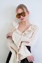 Ecru V-Neck Flounce Spanish Sleeve Ruffle Blouse Alc-X15430 - 7
