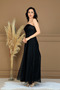 Lace Fabric Strapless Dress - Black - 5