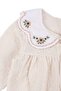 Baby Girl Beige Embroidered Collared Muslin Dress - 2