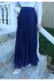 Chiffon Pleated Lined Skirt Navy Blue Hnt10081 - 6