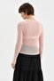 Women's Sheer Look Crew Neck Design Blouse - 4