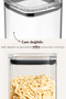Set of 3 Pure Square Storage Containers - Multi-Purpose Food and Grain Flour Container with Airtight Lid and Gasket - 4