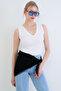 White V-Neck Sleeveless Blouse Alc-X15441 - 4