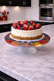 Glass Cake Stand with Stand Legs – Decorative Cake and Pastry Display Stand |   Glass Presentation Plate