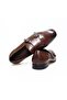 Brown Laceless Genuine Leather Men's Shoes - 2