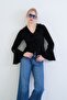 Black V-Neck Spanish Sleeve Ruffle Blouse Alc-X15430 - 4