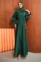 Emerald Green Yan Tie-Detail Sleeve Detail Evening Dress - 3