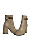 Mink Leather Women's Heeled Boots - 3