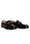 Black Leather Women's Buckle Loafer - 2