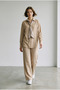 Women's Slim Tencel Washable Denim Shirt and Pants Two-Piece Set - Beige - 5