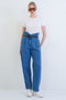 Blue High Waist Detailed Balloon Cut Jean Trousers Alc-X15436 - 4