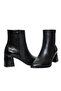Black Patent Leather Detailed Leather Women's Heeled Boots - 3