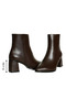 Brown Leather Women's Heeled Boots - 3