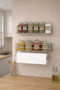 Adhesive Spice Rack Set of 2 Metal Paper Towel Holder Chrome Spice Stand Kitchen Shelf Organizer Chrome - 6