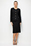Women's Pleated Araboy Fine Knit Skirt Black - 3
