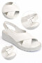 Lara Beyaz Genuine Leather Women Sandals - 3