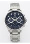 Men's Silver Metal Cord Blue Dial Multifunction Wristwatch 2 Year Warranty - 2