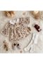 By Murat %100 Cotton Baby Girl Floral Print Eyelet Embroidery Pcs Bow Detail Linen Dress - 2