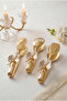 Sapphire Gold White Flower Figured 3 Piece Serving Tongs Set - 2