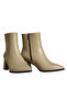Mink Leather Women's Heeled Boots - 2