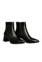 Black Leather Women's Heeled Boots - 2