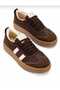 Women's Brown Color White Striped Orthopedic Sports Shoes