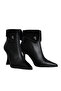 Black Leather Women's Heeled Boots - 2