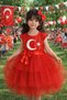 Girl's Tulle Piece Show Dress Red April 23Rd - 2