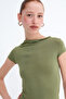 Kayık Yaka Yanı Ruched T-Shirt P0653 - 3